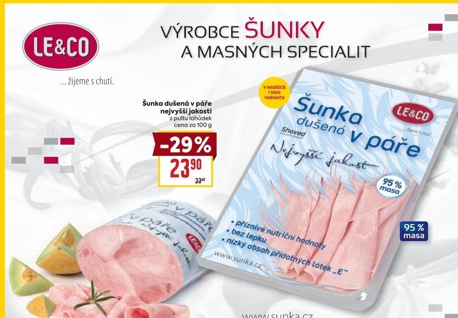 Šunka dušená nejvyšší jakosti LE&amp