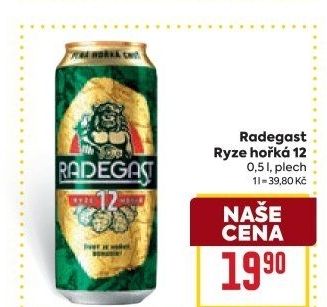 Pivo světlý ležák 12° Ryze hořká Radegast