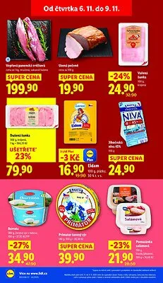 akční leták Lidl 6.11.2025-9.11.2025