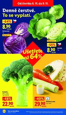 akční leták Lidl 6.11.2025-9.11.2025