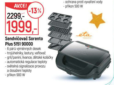 Sendvičovač ETA Sorento Plus 515190000