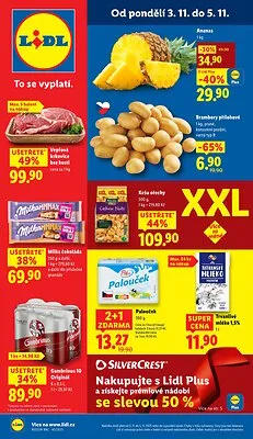 akční leták Lidl 3.11.2025-5.11.2025