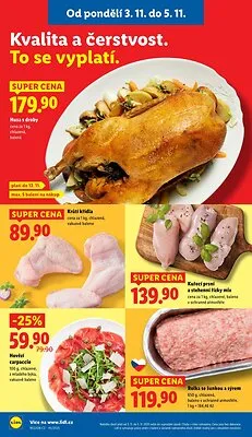 akční leták Lidl 3.11.2025-5.11.2025