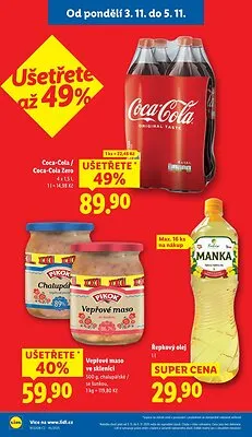 akční leták Lidl 3.11.2025-5.11.2025