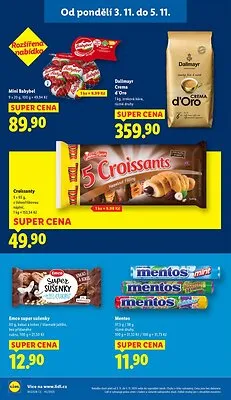 akční leták Lidl 3.11.2025-5.11.2025