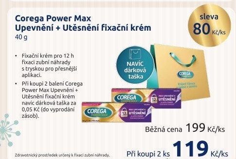 Fixační krém na zubní protézu Corega Power Max