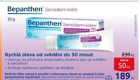 Krém na ekzémy Sensiderm Bepanthen