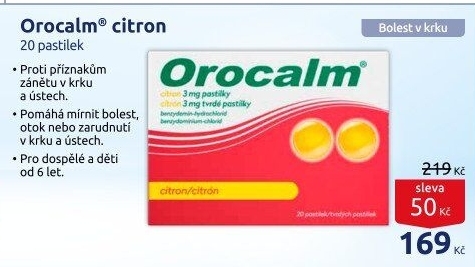 Pastilky proti bolesti v krku Orocalm