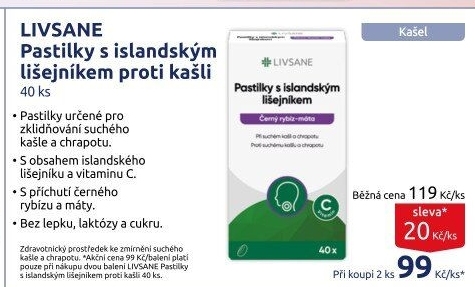 Pastilky proti kašli Livsane