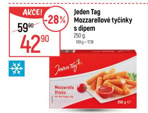 Tyčinky mozzarelové mražené Jeden Tag