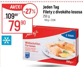 Divoký losos filety mražené Jeden Tag