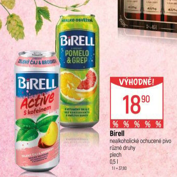 Nealkoholické pivo ochucené Birell