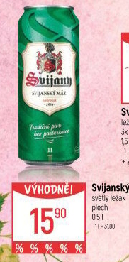 Pivo světlý ležák 11° Svijanský Máz Svijany