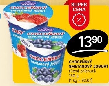 Jogurt smetanový ochucený Choceňský