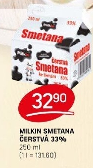 Smetana čerstvá Milkin 33%