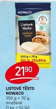 Těsto listové mražené Nowaco
