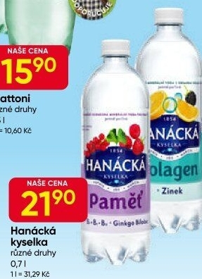 Funkční voda Hanáckákyselka