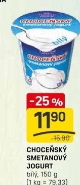 Bílý jogurt smetanový Choceňský