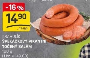 Salám špekáčkový pikantní točený Krahulík