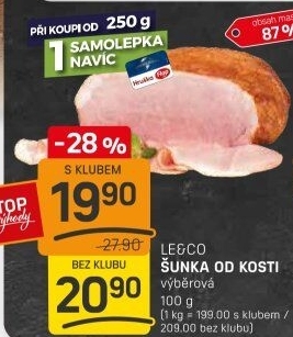 Šunka od kosti výběrová LE&amp