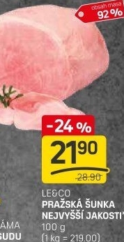 Šunka pražská nejvyšší jakosti LE&amp