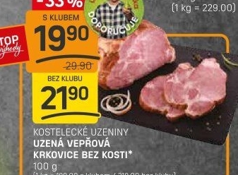 Vepřová krkovice uzená bez kosti Kostelecké uzeniny