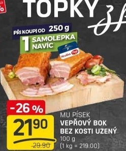 Vepřový bok uzený bez kosti Maso uzeniny Písek