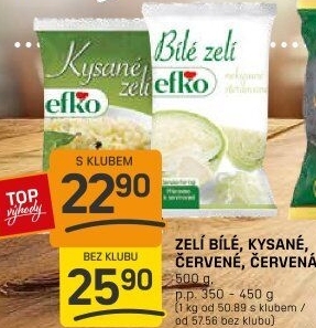 Zelí bílé kysané Efko