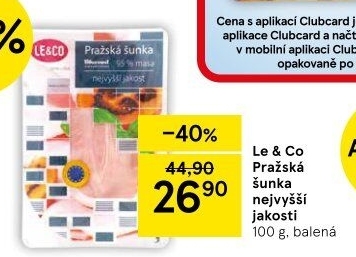 Šunka pražská nejvyšší jakosti LE&amp