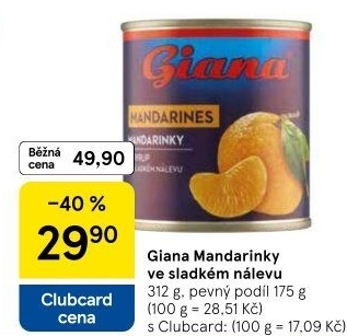 Kompot mandarinky Giana