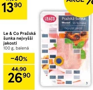 Šunka pražská nejvyšší jakosti LE&amp