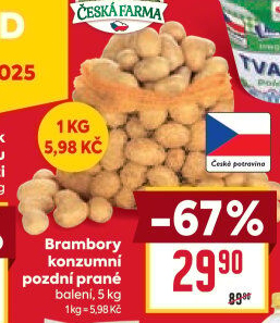 Brambory konzumní pozdní Česká farma