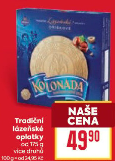 Lázeňské oplatky Kolonáda Opavia