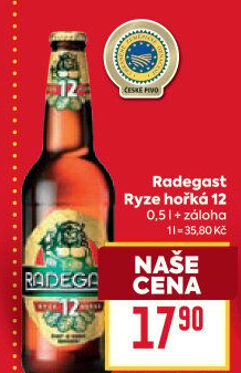 Pivo světlý ležák 12° Ryze hořká Radegast