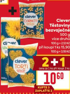 Těstoviny bezvaječné Clever