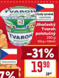 Tvaroh polotučný Jihočeský Madeta