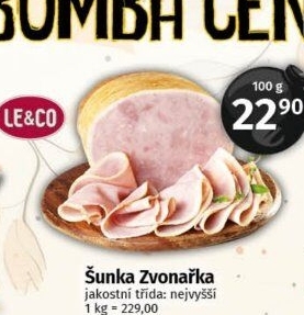 Šunka Zvonařka nejvyšší jakosti LE&amp