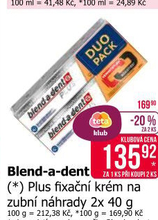 Fixační krém na zubní protézu Plus Blend-a-dent