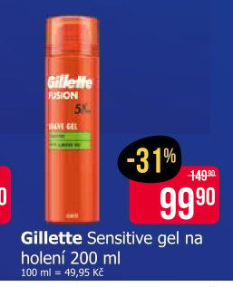 Gel na holení pánský Sensitive Fusion Gillette
