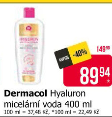 Micelární voda proti stárnutí pleti Hyaluron Dermacol
