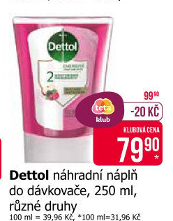 Tekuté mýdlo antibakteriální Dettol - náhradní náplň
