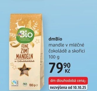 Mandle v čokoládě dm Bio