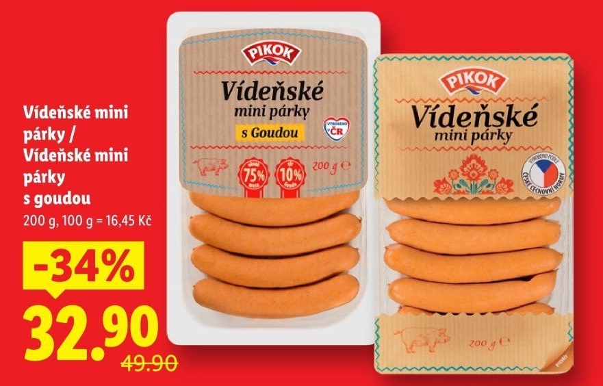 Párky vídeňské mini Pikok
