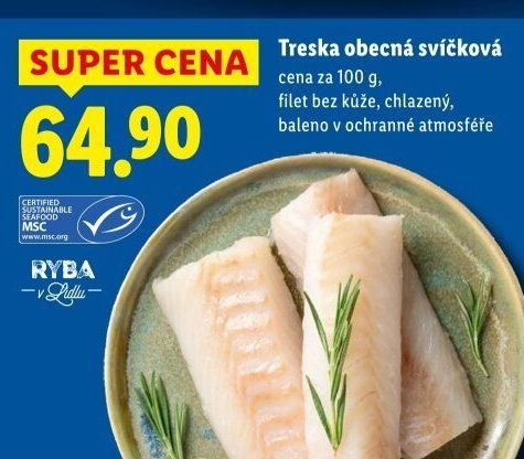 Treska obecná filet - svíčková