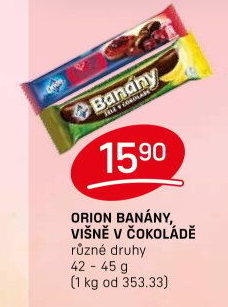 Tyčinka Banány v čokoládě Orion