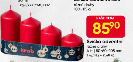 Svíčky adventní Krab