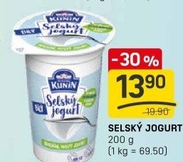 Bílý jogurt selský Mlékárna Kunín
