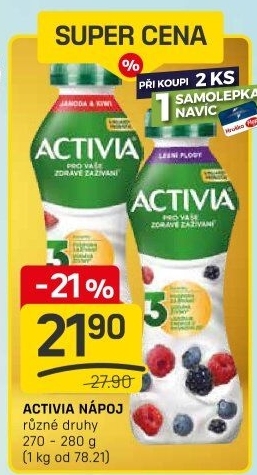 Jogurtový nápoj Activia Danone