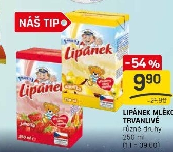 Nápoj mléko ochucené Lipánek Madeta