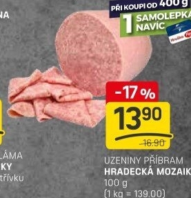 Salám Hradecká mozaika Příbramská uzenina